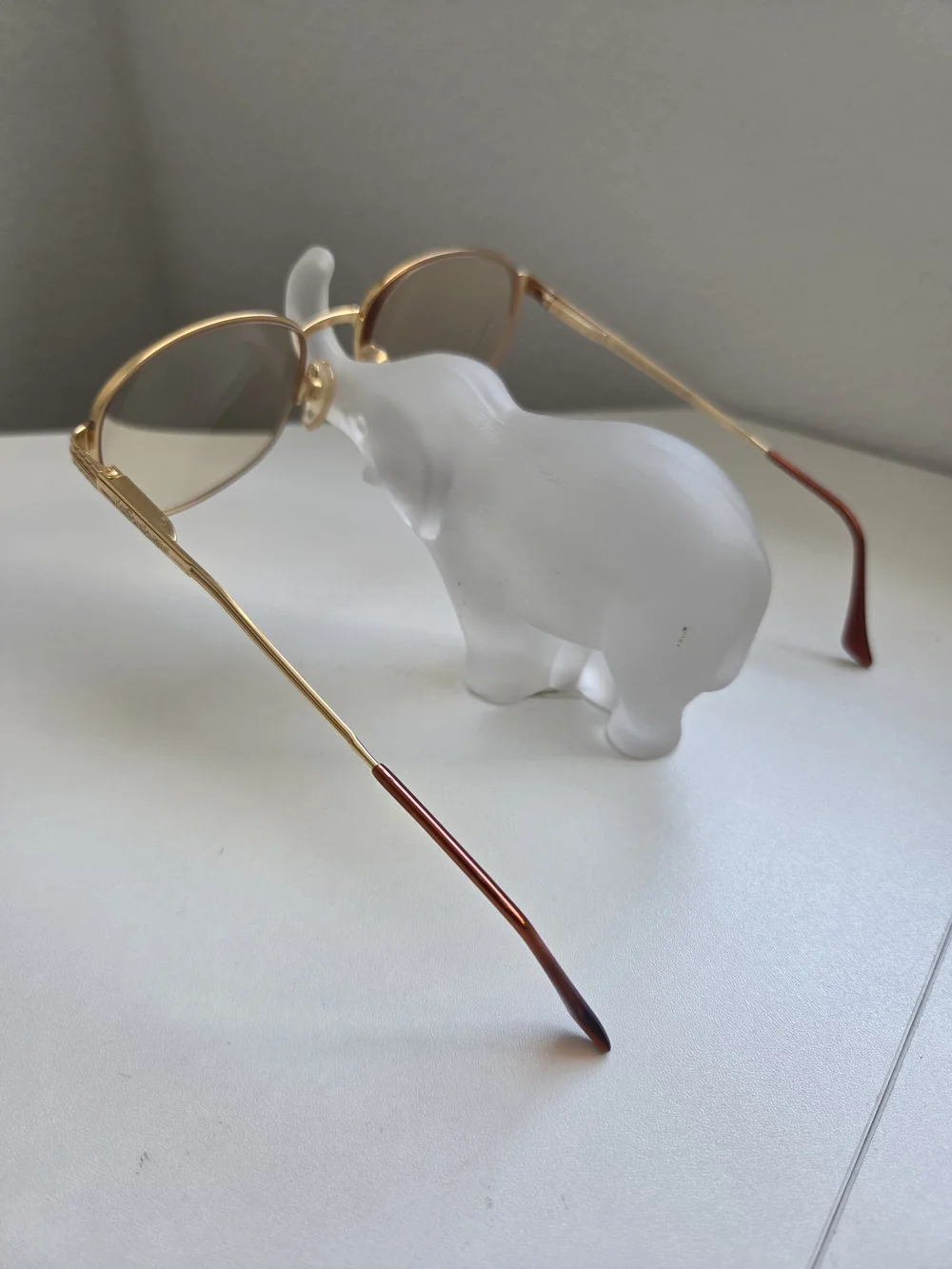 YSL Gold Tortoise Half Rim Eyeglasses